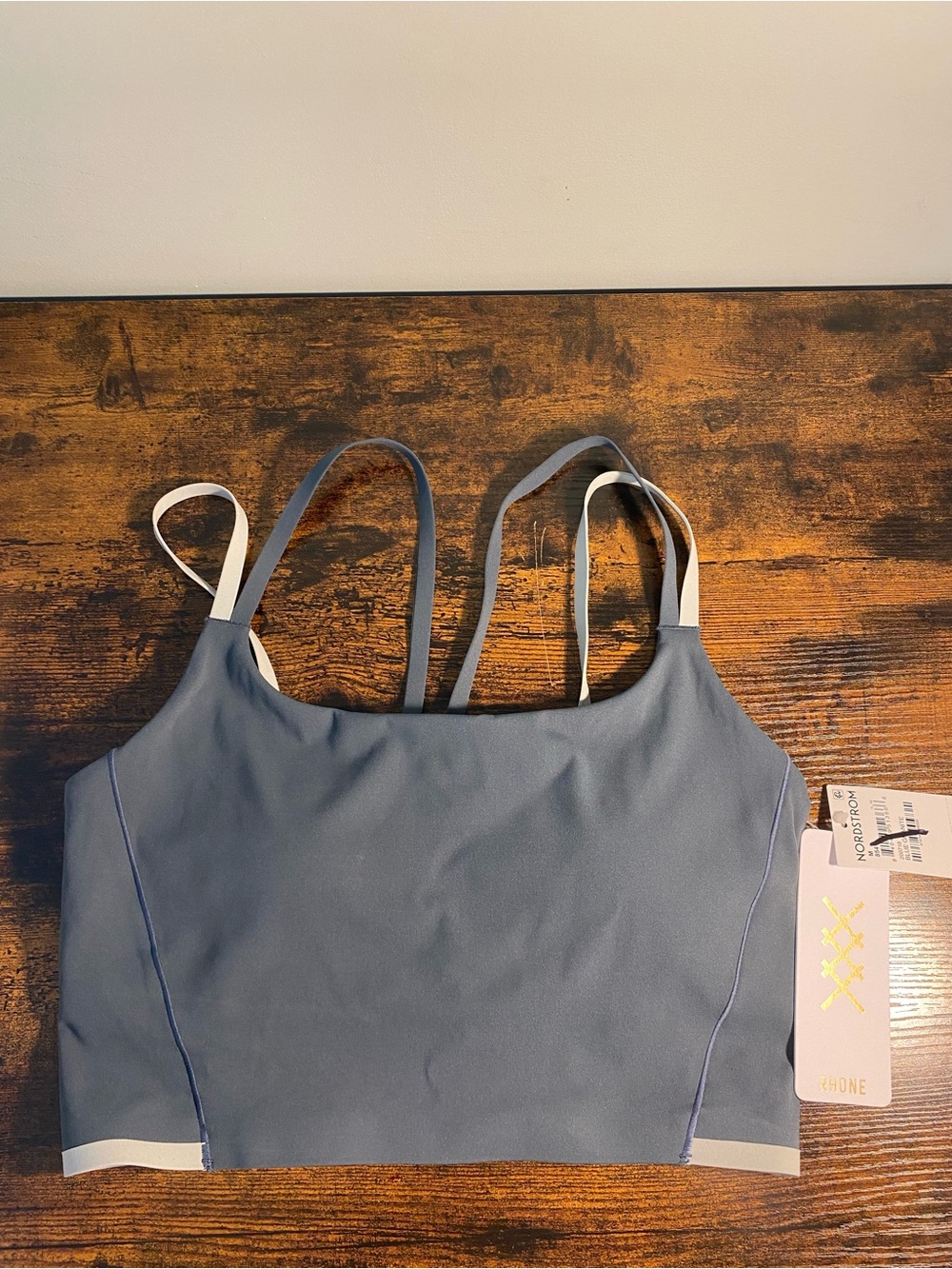 NWT RHONE Blue Granite Active Top with Contrast Trim